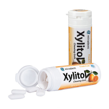 MIRADENT Zahnpflegekaugummi Xylitol Frucht
