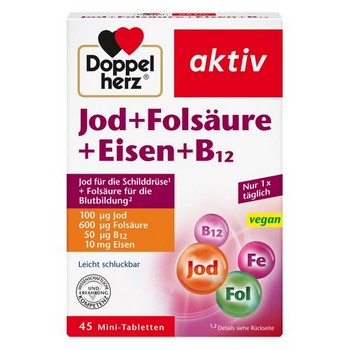 DOPPELHERZ Jod+Folsäure+Eisen+B12 Tabletten